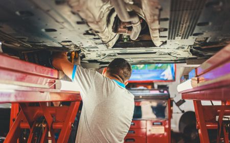 Mechanic working on a European vehicle