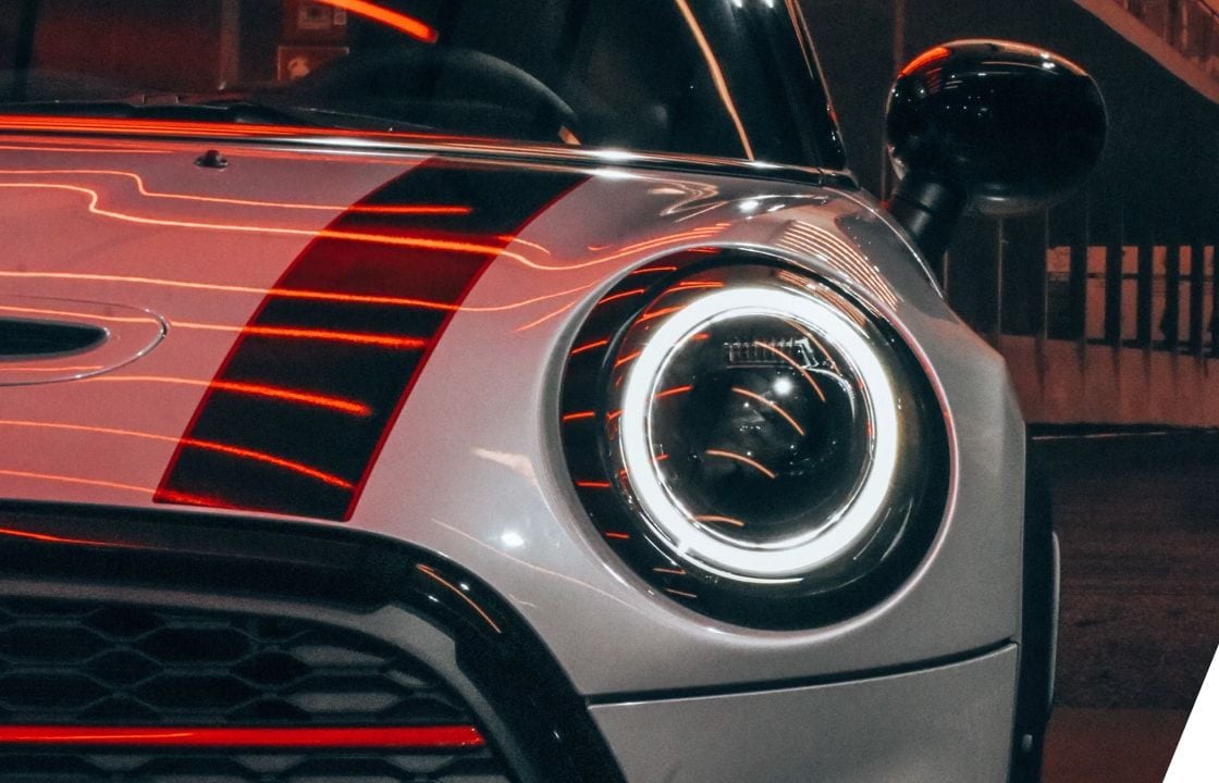 Front of a Mini Cooper