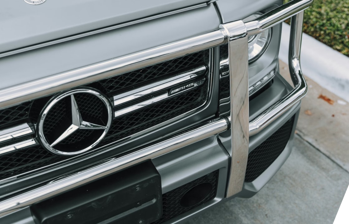 Front of a Mercedes-Benz vehicle