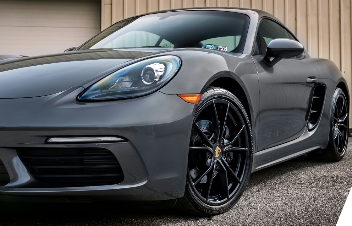 Front of a Porsche vehicle